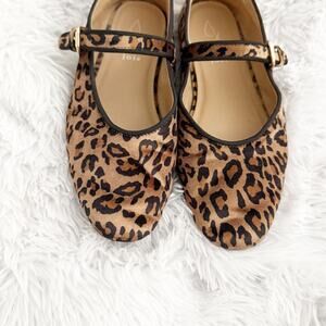 JOIE x ANTHROPOLOGIE | Leopard Print Animal Mary Jane Janes Flats | Size 9.5